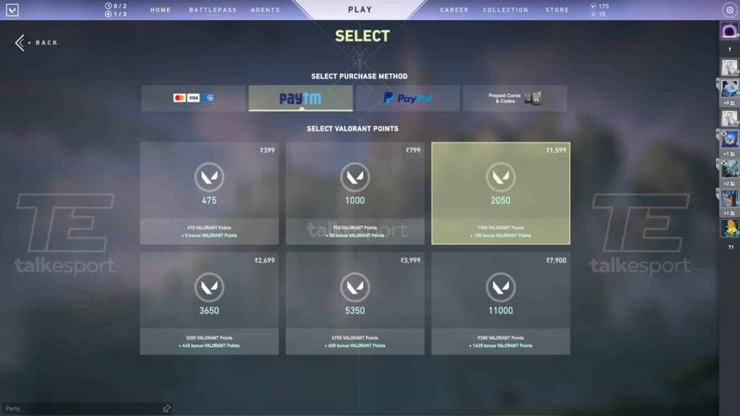 You can now purchase Valorant Points with Paytm TalkEsport