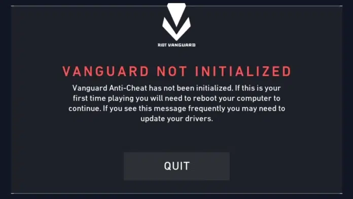 valorant vanguard not initialized