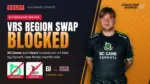 BC.Game's s1mple next to the BC.Game and Sashi logos marked blocked after Valve's VRS region swap rule for PGL Major Singapore 2026