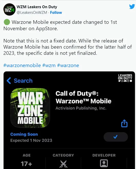 COD Warzone Mobile - Release date postponed to Nov 1, 2023! : r