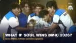 Team SouL players lifting the BMSD 2026 trophy with text asking what happens if SouL wins BMIC 2026
