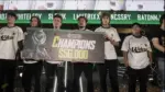 Wolves Esports players on stage in Lahore holding the PMGO 2026 Season 2 champions cheque for $50,000.